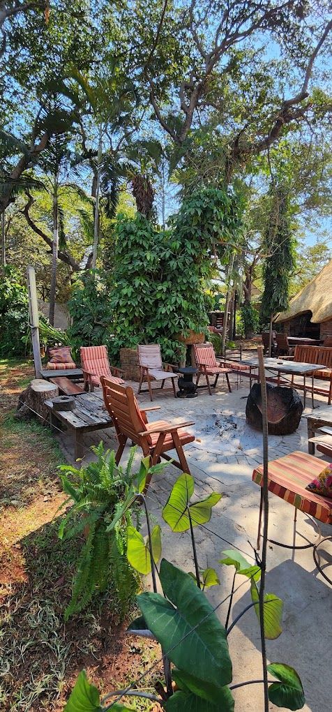 Garden seating under the trees