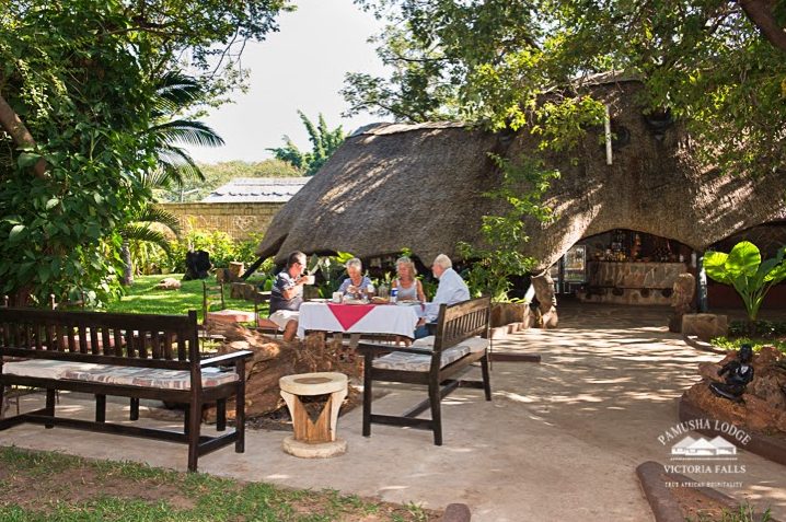 Breakfast tables in the garden